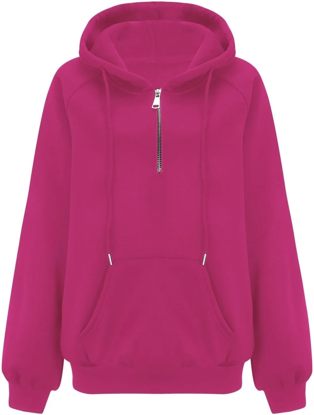 Womens Half Zip Hoodies Cropped Pullover Casual Long Sleeve Hooded Sweatshirts Quarter Zipper Sweatshirt Fall Clothes