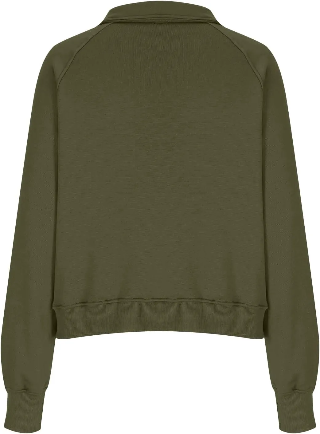 Womens Half Zip Pullover Cropped Oversized Sweatshirt Y2k Fleece Sweater Stand Collar Preppy Clothes with Thumb Holes