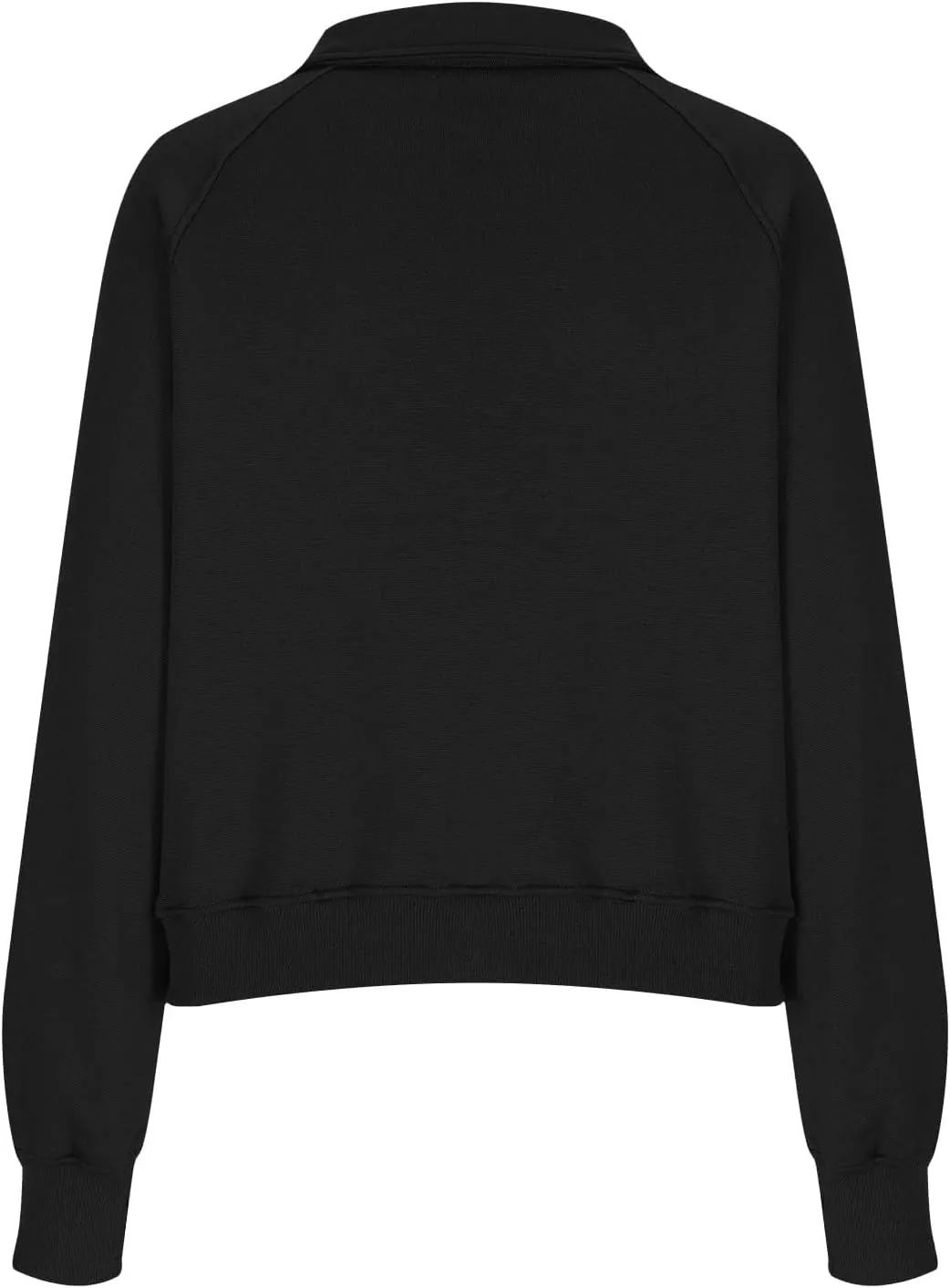 Womens Half Zip Pullover Cropped Oversized Sweatshirt Y2k Fleece Sweater Stand Collar Preppy Clothes with Thumb Holes