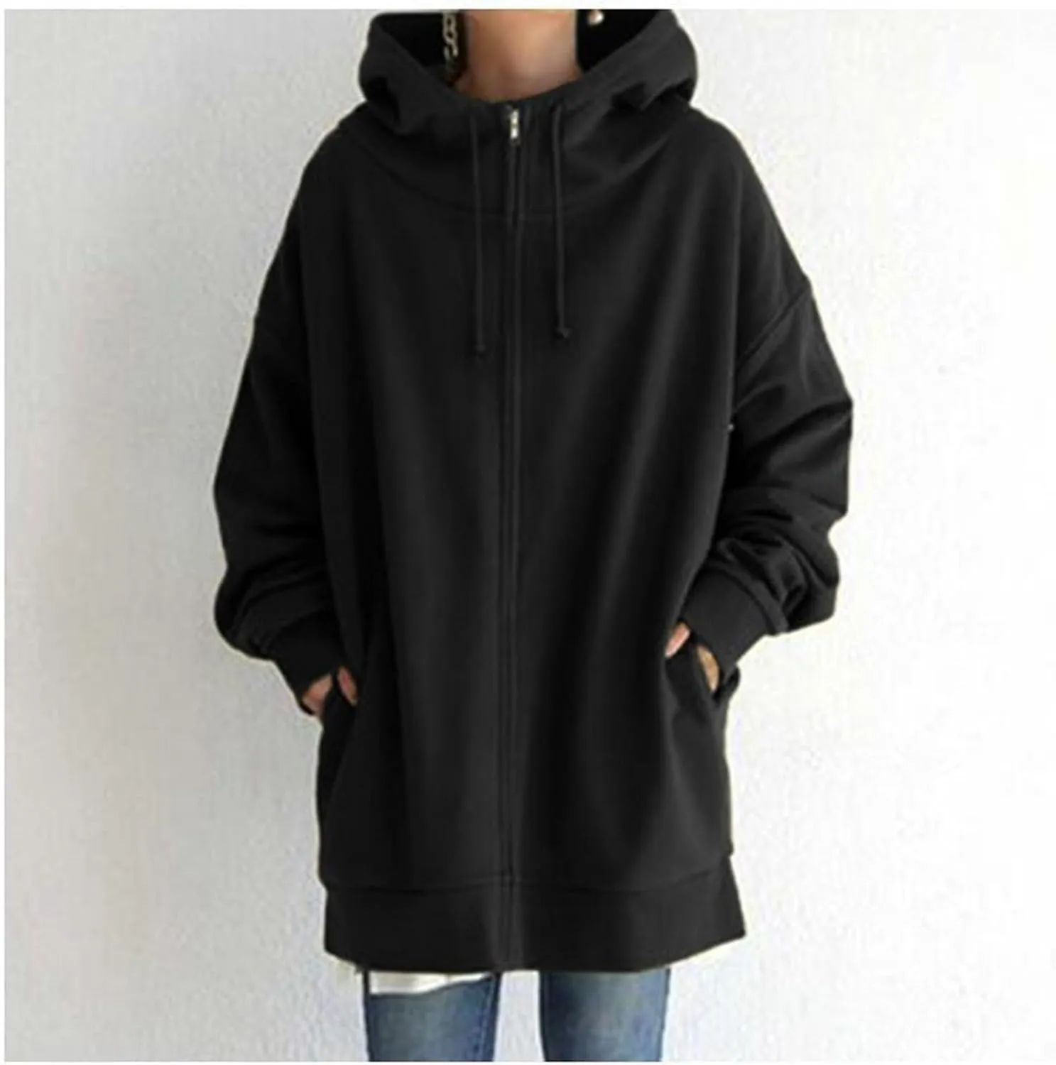 Womens Hoodies Fashion Sweatshirts Full Zip Up Winter Fleece Pullover Hoodies Fall Long Jackets with Pockets