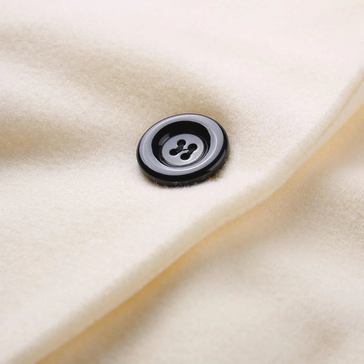 Women's Lapel Collar Wool Pea Coat Long Sleeve Casual Mid-Long Overcoats One Button Business Trench Coat Winter Jacket