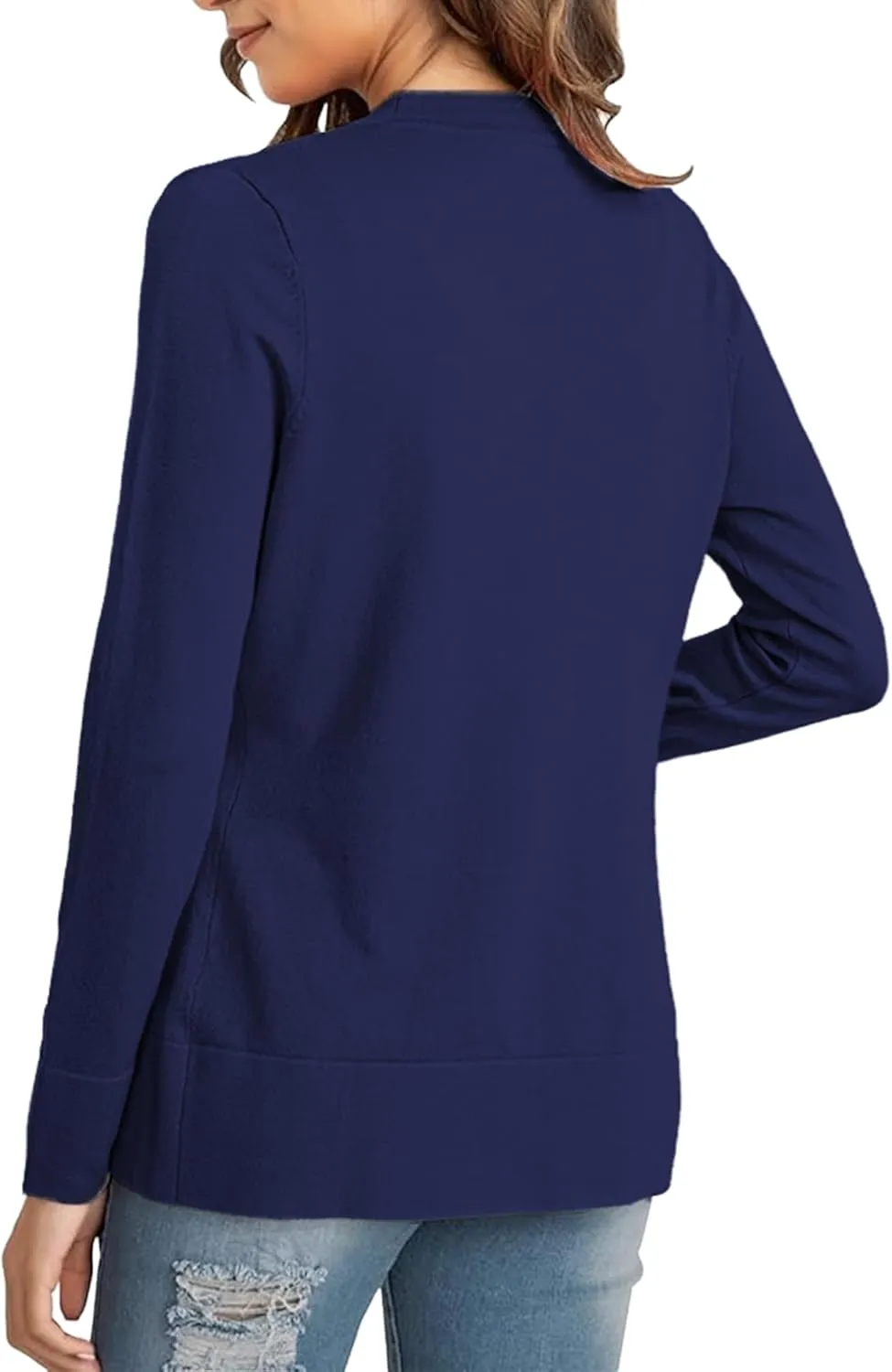 Women's Open Front Cardigans Sweaters Casual Lightweight Long Sleeve Knitted Tops