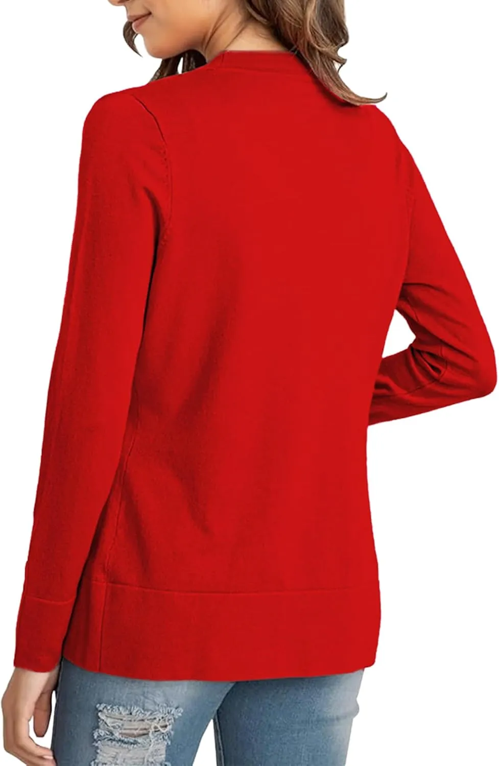 Women's Open Front Cardigans Sweaters Casual Lightweight Long Sleeve Knitted Tops