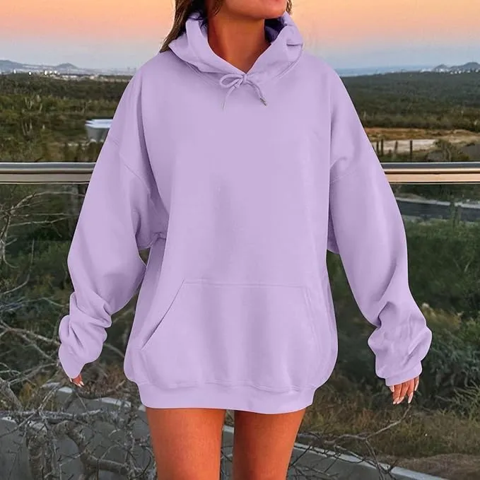 Womens Oversized Hoodies Winter Cute Sweatshirts Pullover 2024 Warm Clothes Fall Trendy Outfits Drawstring Sweater