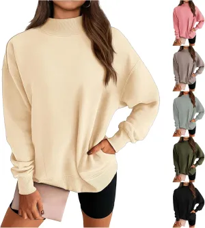 Womens Oversized Sweatshirts Turtleneck Pullover Long Sleeve Sweatshirt Casual Loose Tops Fall Fashion Outfits