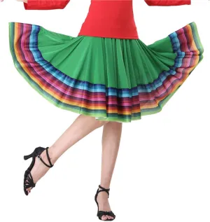 Women's Plus Size High Waisted A Line Pleated Midi Skater Skirt w/Shorts