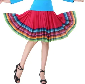 Women's Plus Size High Waisted A Line Pleated Midi Skater Skirt w/Shorts