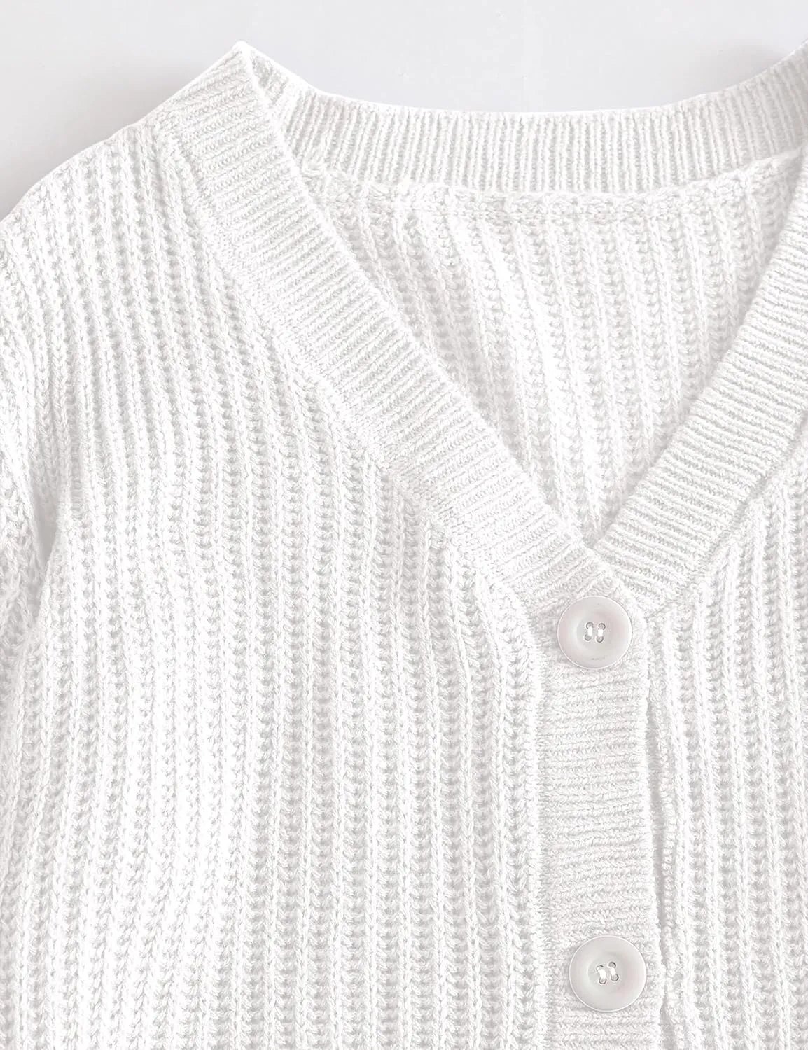 Womens Puff Sleeve Cardigan Long Sleeve Open Front Button Down Knit Sweaters