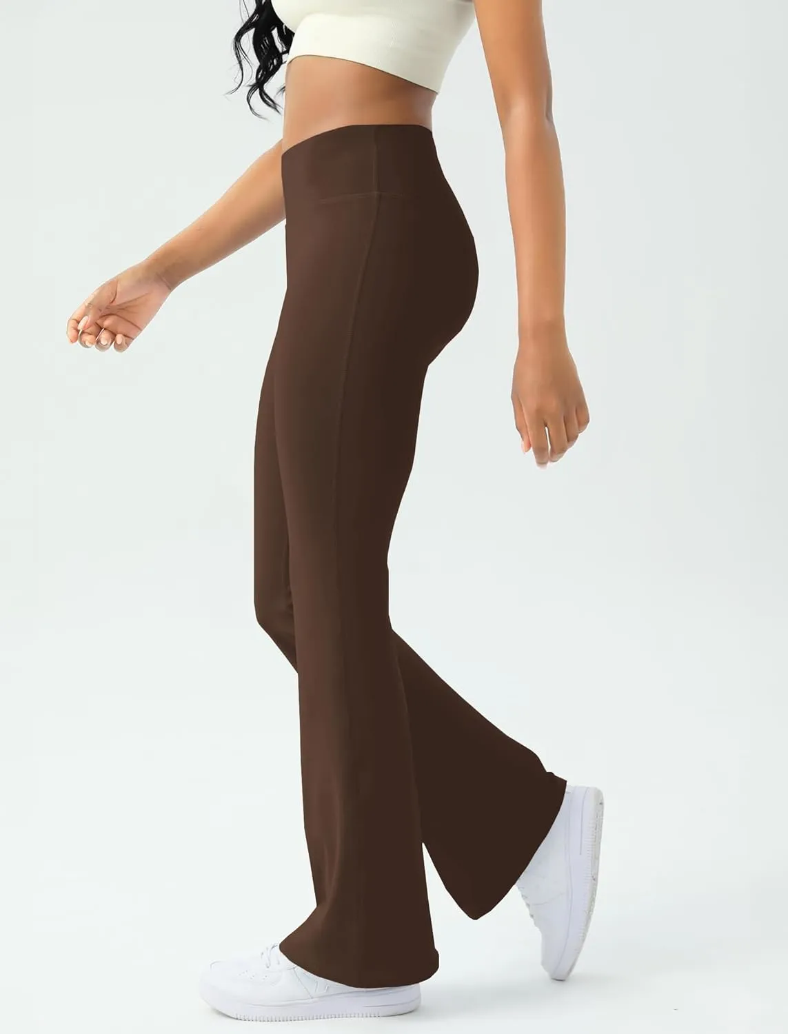 Women's Yoga Pants Bootcut Flare Leggings Flared Bell Bottom Leggings High-Waisted Workout Pants Tummy Control