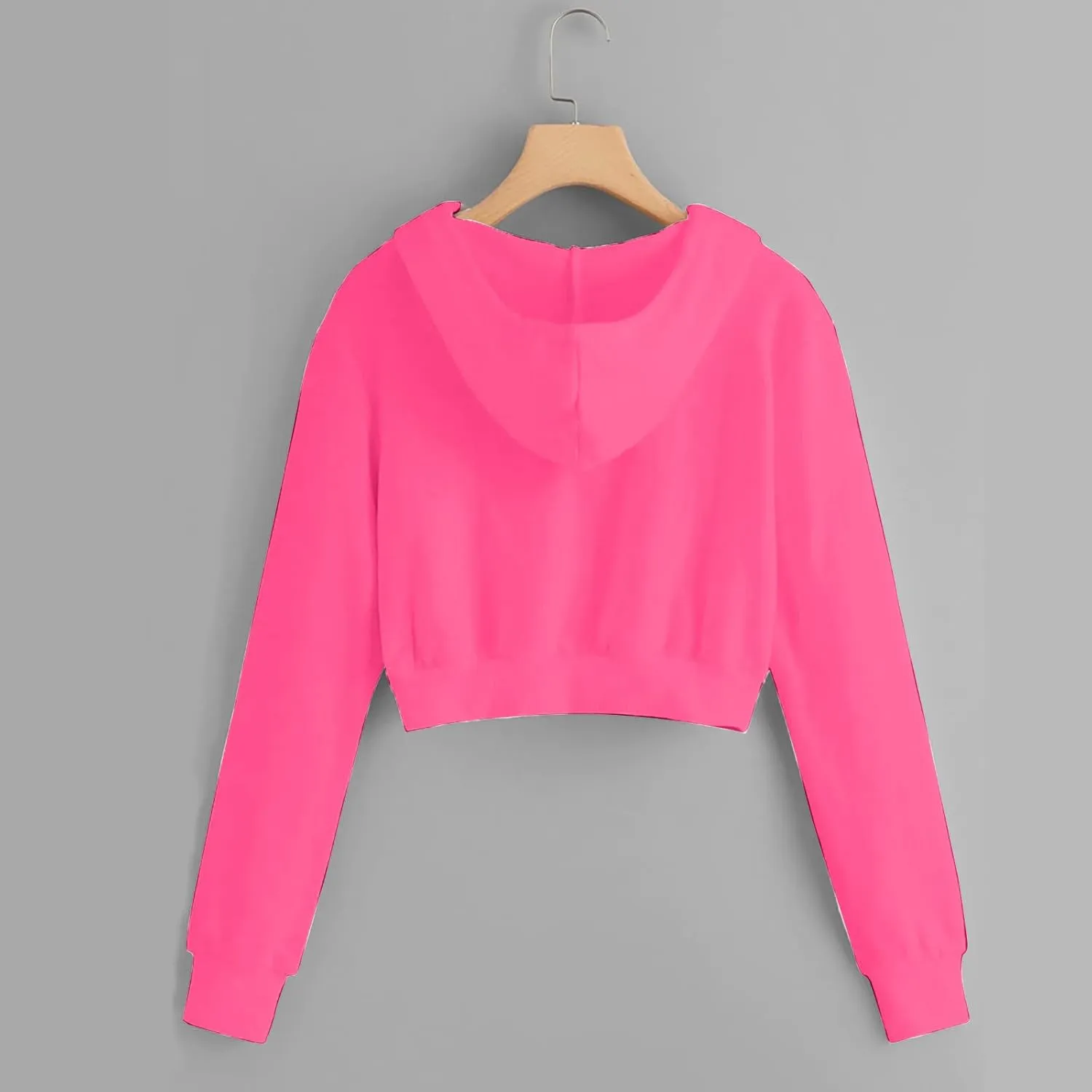Womens Zip Up Cropped Hoodie Drawstring Crop Sweatshirt Long Sleeve Casual Tops Y2K Trendy Fall Winter Clothes 2024