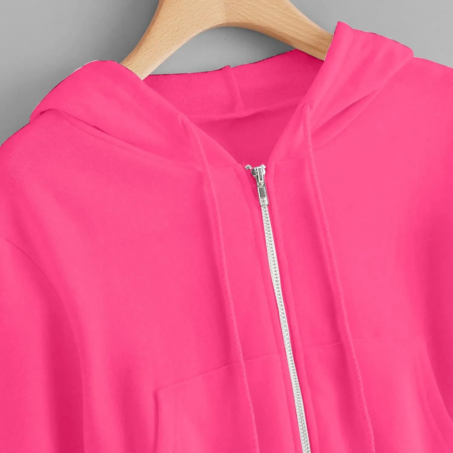 Womens Zip Up Cropped Hoodie Drawstring Crop Sweatshirt Long Sleeve Casual Tops Y2K Trendy Fall Winter Clothes 2024
