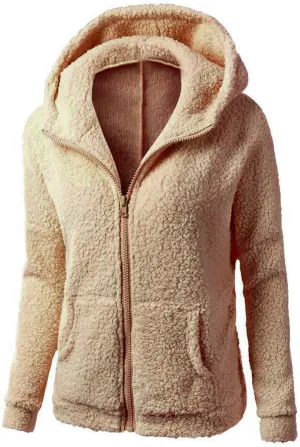 Womens Zip Up Hoodies 2024 Winter Lightweight Fleece Lined Coats Comfy Warm Plus Size Sherpa Jackets with Pockets