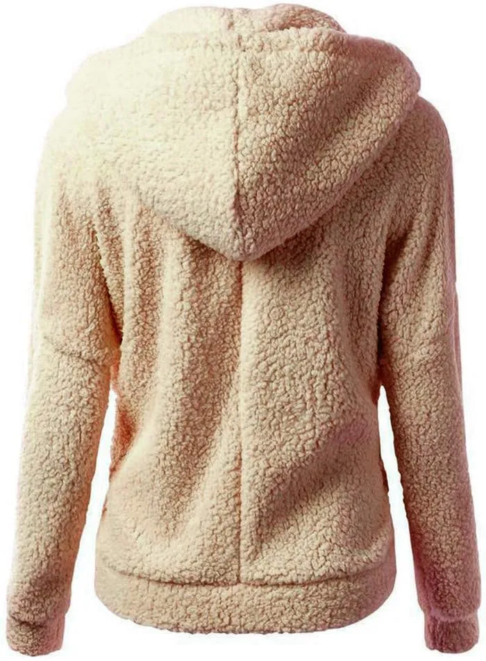 Womens Zip Up Hoodies 2024 Winter Lightweight Fleece Lined Coats Comfy Warm Plus Size Sherpa Jackets with Pockets