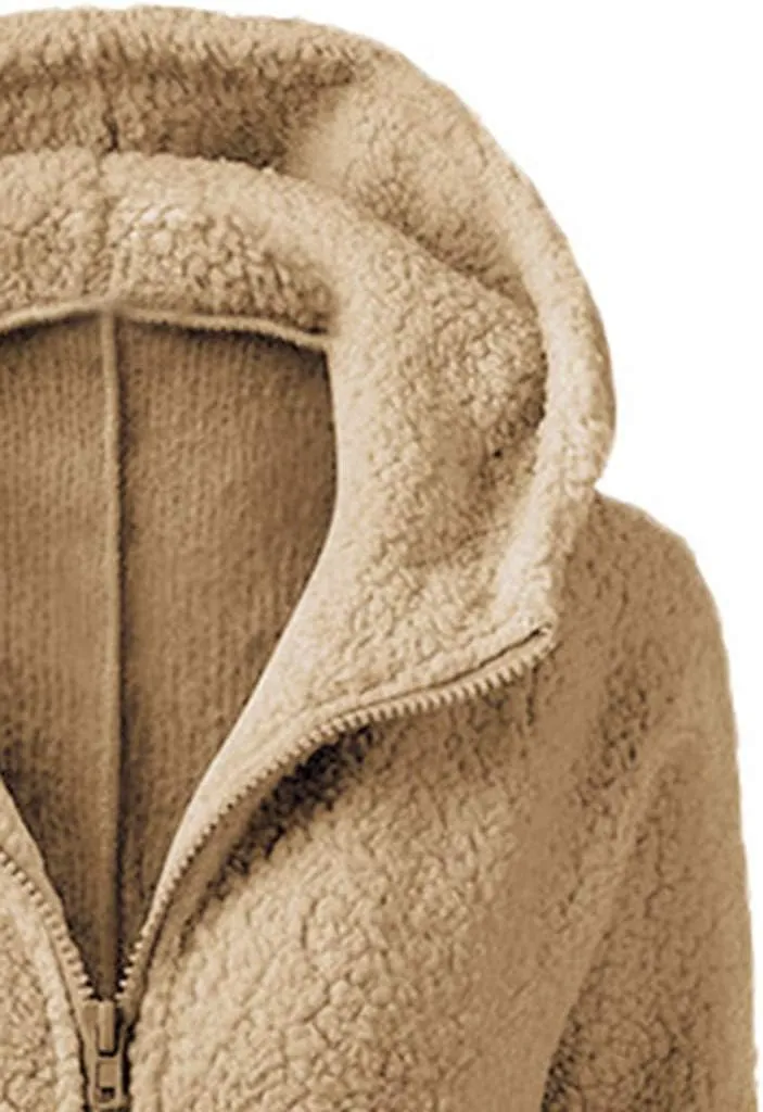 Womens Zip Up Hoodies 2024 Winter Lightweight Fleece Lined Coats Comfy Warm Plus Size Sherpa Jackets with Pockets
