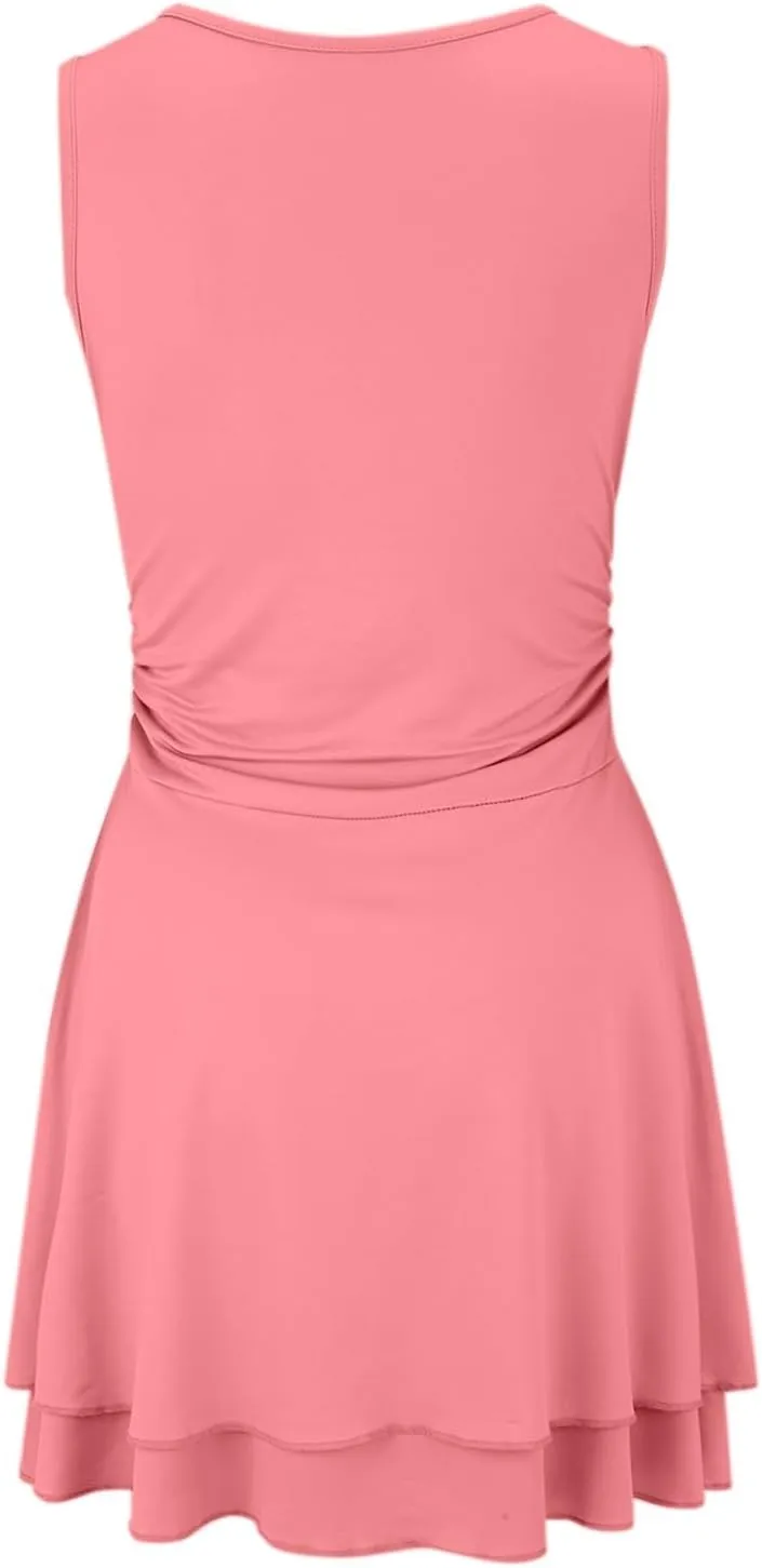 XOWRTE Women's Sexy Square Neck Mini Dress Ruffle Tight Short Bodycon Cocktail Dress Evening Dresses Party Sundress Clubwear
