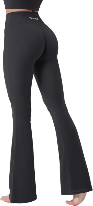 YEOREO Baverly Workout Flare Leggings for Women, 32" Hidden Scrunch Gym Yoga Pants High Waisted Casual Leggings