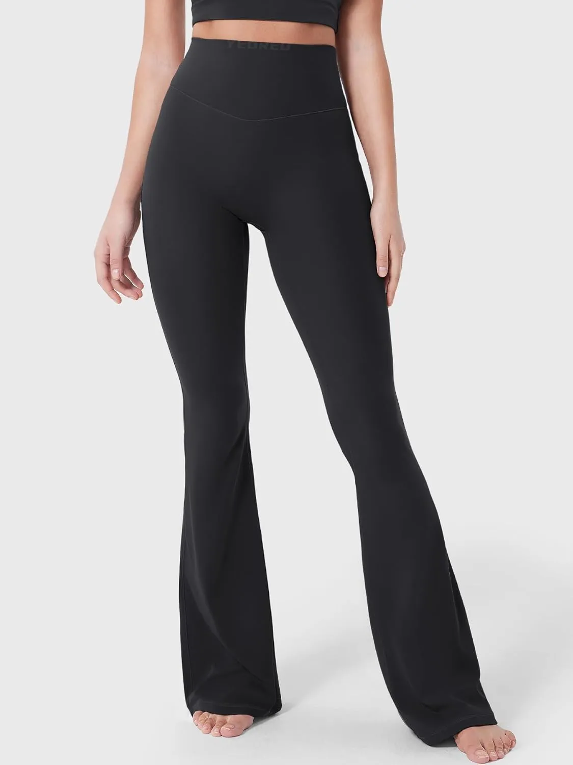 YEOREO Baverly Workout Flare Leggings for Women, 32" Hidden Scrunch Gym Yoga Pants High Waisted Casual Leggings