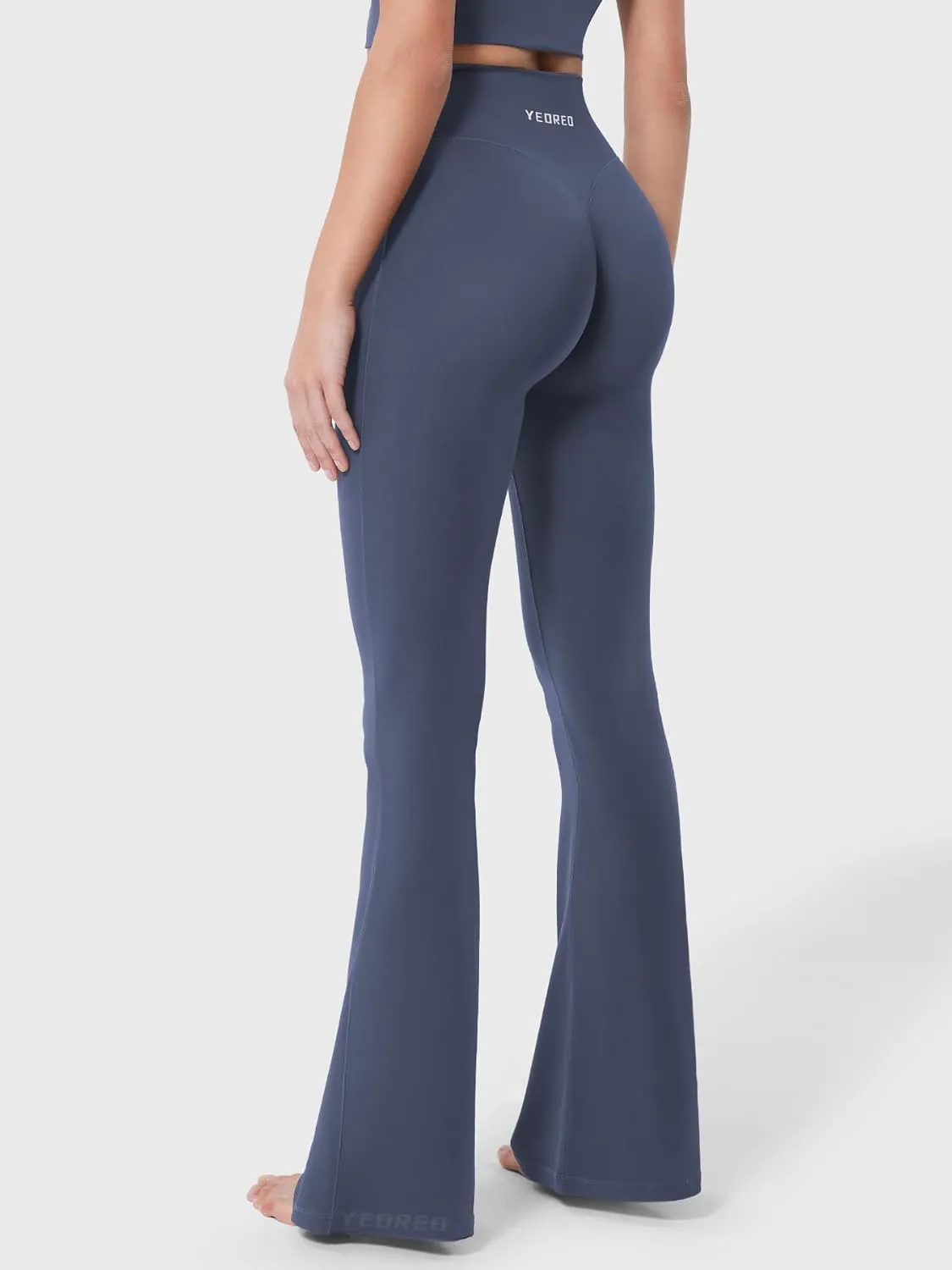 YEOREO Baverly Workout Flare Leggings for Women, 32" Hidden Scrunch Gym Yoga Pants High Waisted Casual Leggings