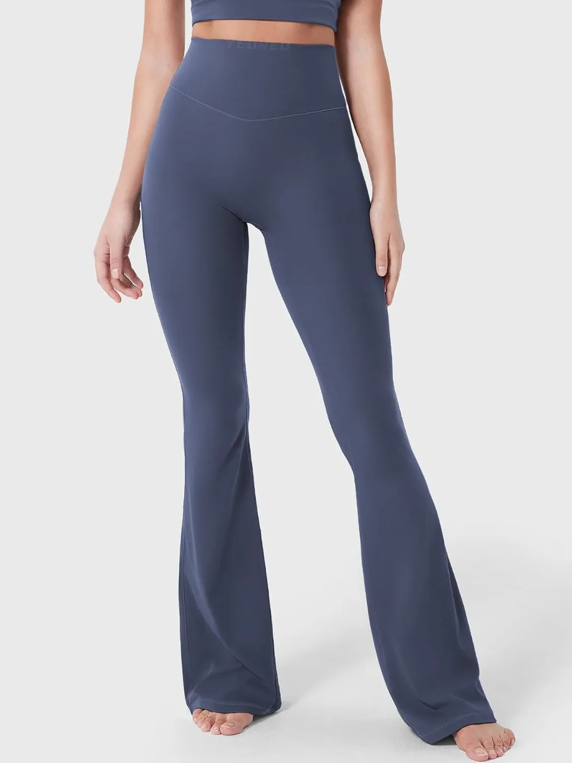 YEOREO Baverly Workout Flare Leggings for Women, 32" Hidden Scrunch Gym Yoga Pants High Waisted Casual Leggings
