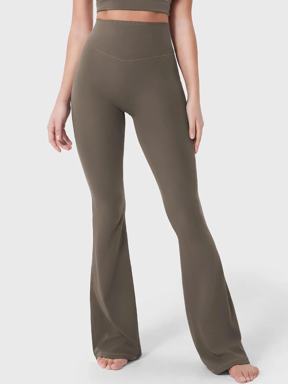 YEOREO Baverly Workout Flare Leggings for Women, 32" Hidden Scrunch Gym Yoga Pants High Waisted Casual Leggings