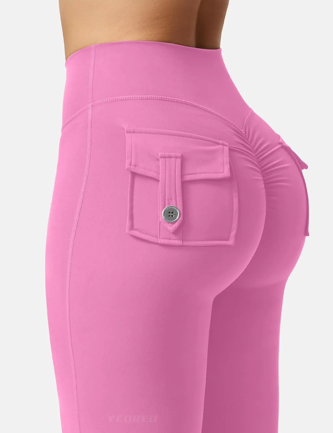 YEOREO CoreFlex Flare Leggings with Pockets for Women Scrunch Workout Leggings Butt Lifting Gym Yoga Pants