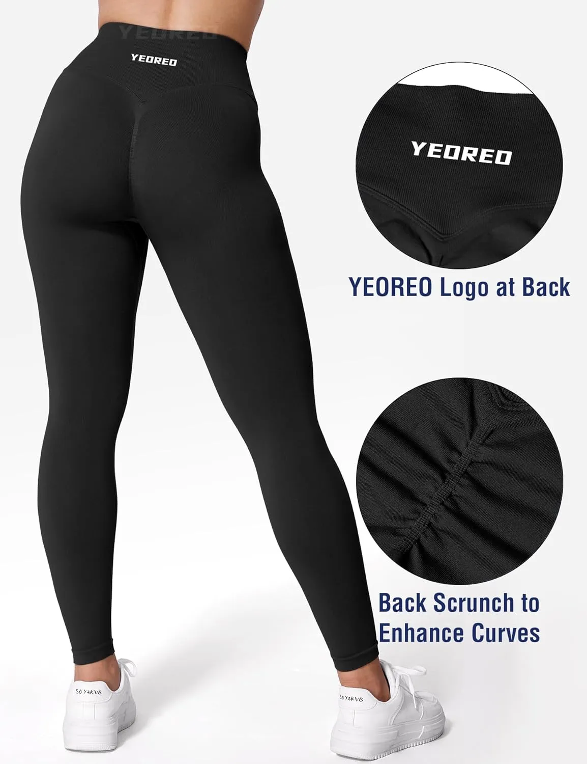 YEOREO V Waist Workout Leggings for Women Amplify Butt Lifting Scrunch Gym Leggings Seamless Yoga Pants