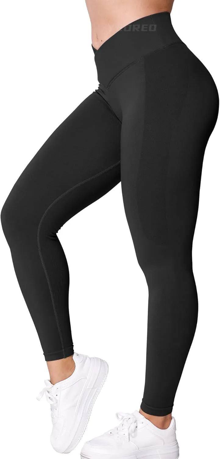 YEOREO V Waist Workout Leggings for Women Amplify Butt Lifting Scrunch Gym Leggings Seamless Yoga Pants
