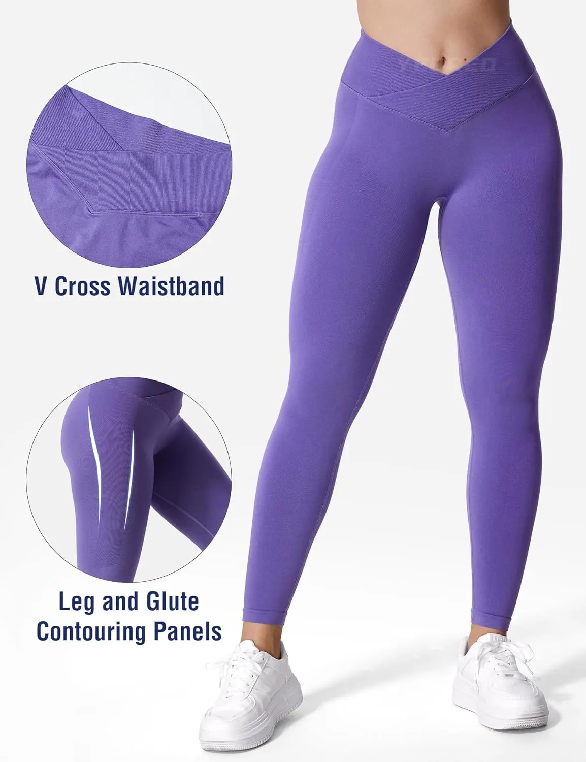 YEOREO V Waist Workout Leggings for Women Amplify Butt Lifting Scrunch Gym Leggings Seamless Yoga Pants