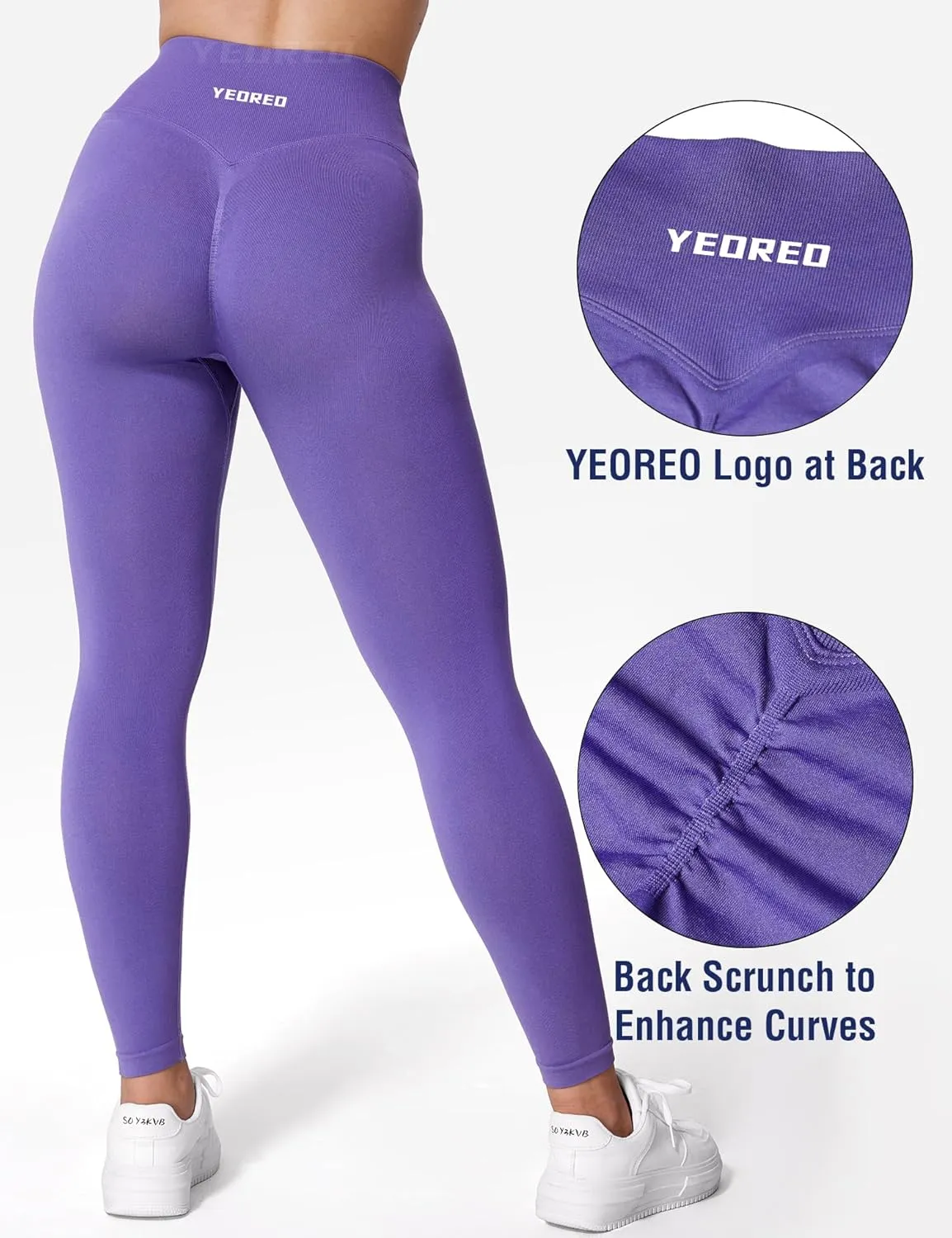 YEOREO V Waist Workout Leggings for Women Amplify Butt Lifting Scrunch Gym Leggings Seamless Yoga Pants