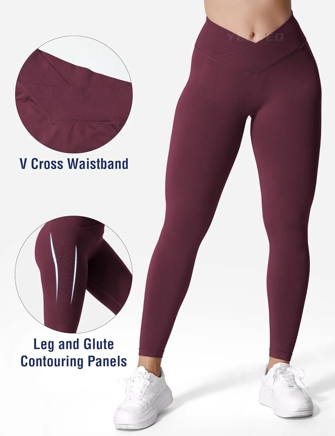 YEOREO V Waist Workout Leggings for Women Amplify Butt Lifting Scrunch Gym Leggings Seamless Yoga Pants