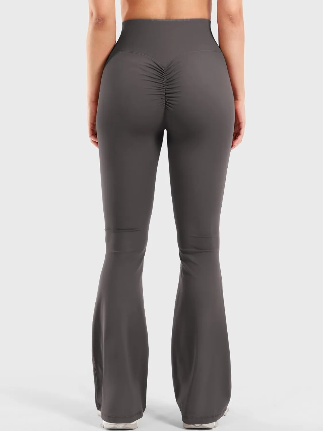 YEOREO Women Workout Scrunch Flare Leggings Drawstring No Front Seam Ericane Butt Lifting 31.5" Gym Yoga Leggings