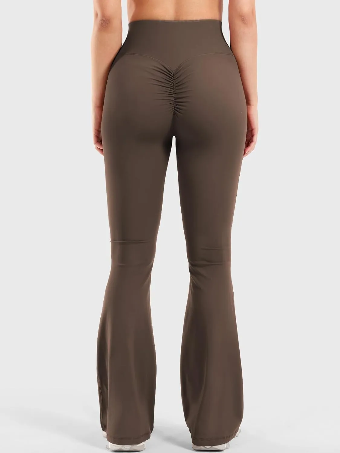 YEOREO Women Workout Scrunch Flare Leggings Drawstring No Front Seam Ericane Butt Lifting 31.5" Gym Yoga Leggings