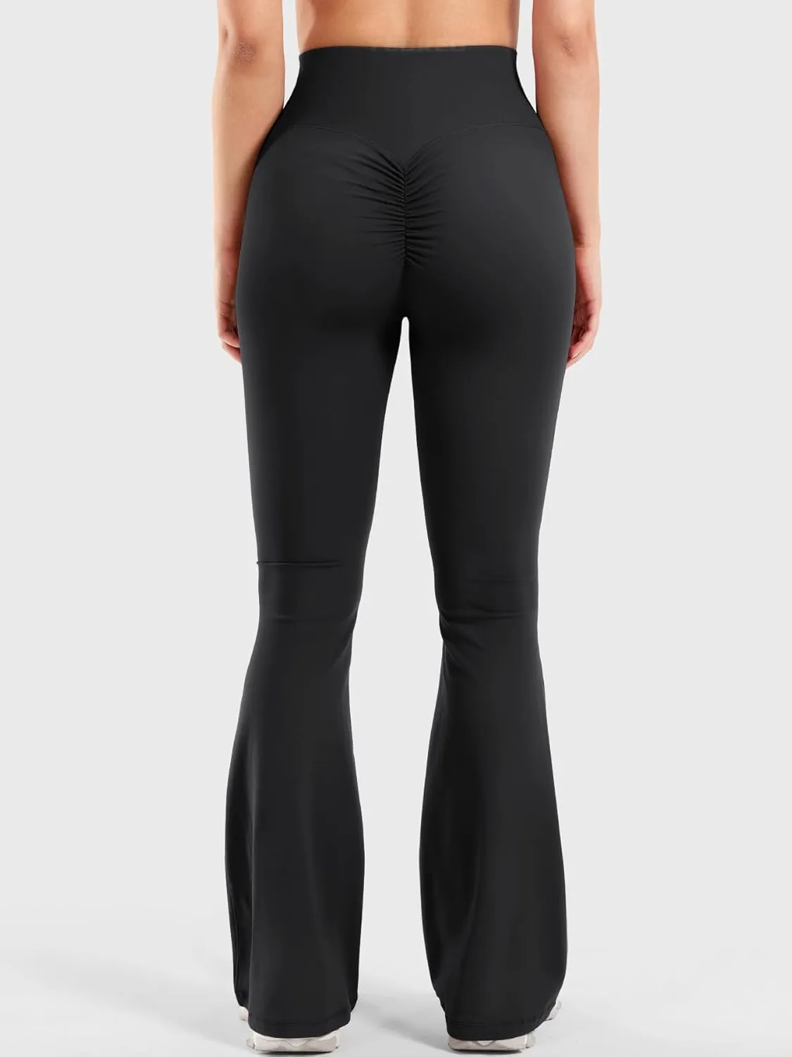 YEOREO Women Workout Scrunch Flare Leggings Drawstring No Front Seam Ericane Butt Lifting 31.5" Gym Yoga Leggings