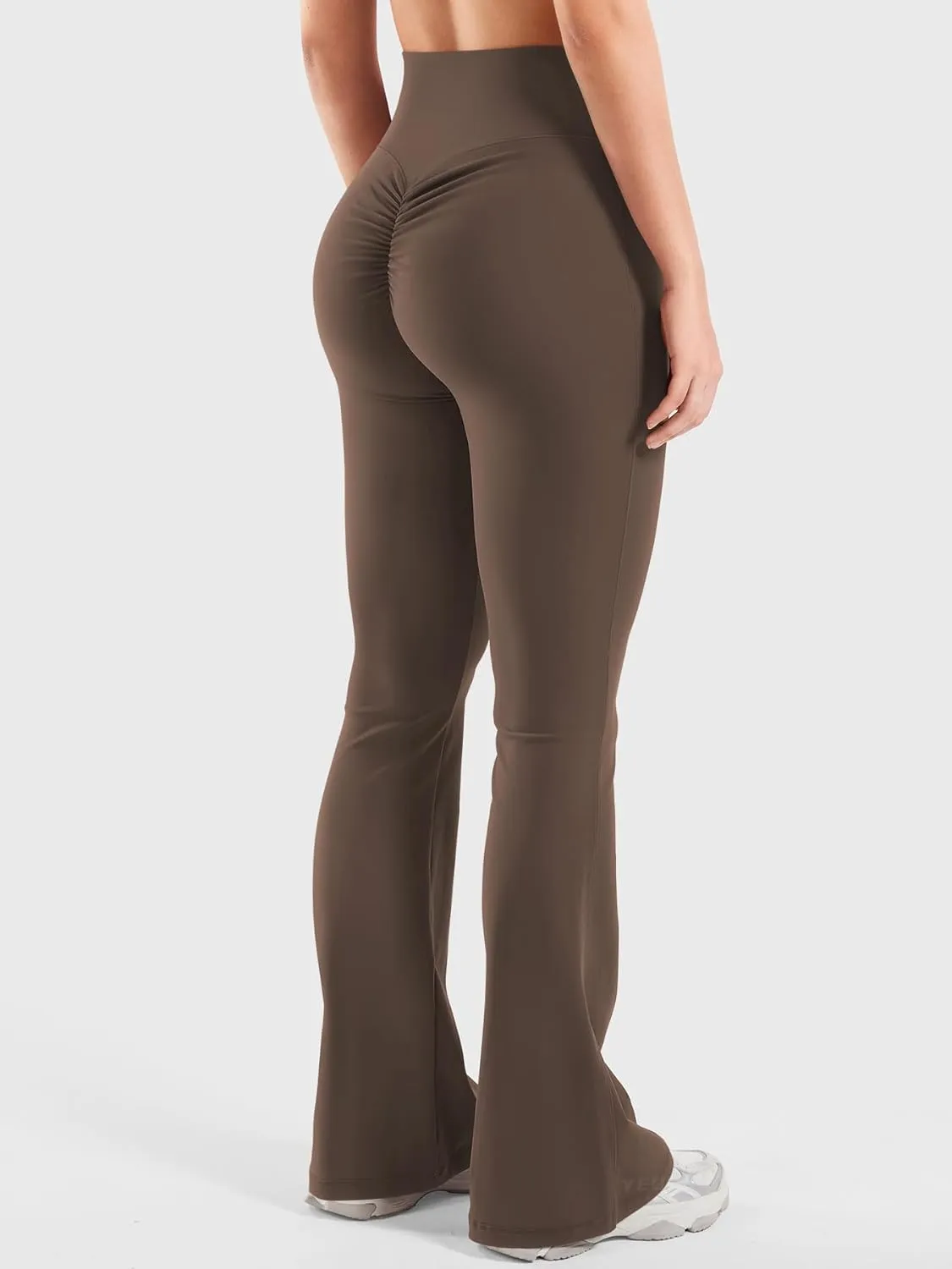 YEOREO Women Workout Scrunch Flare Leggings Drawstring No Front Seam Ericane Butt Lifting 31.5" Gym Yoga Leggings