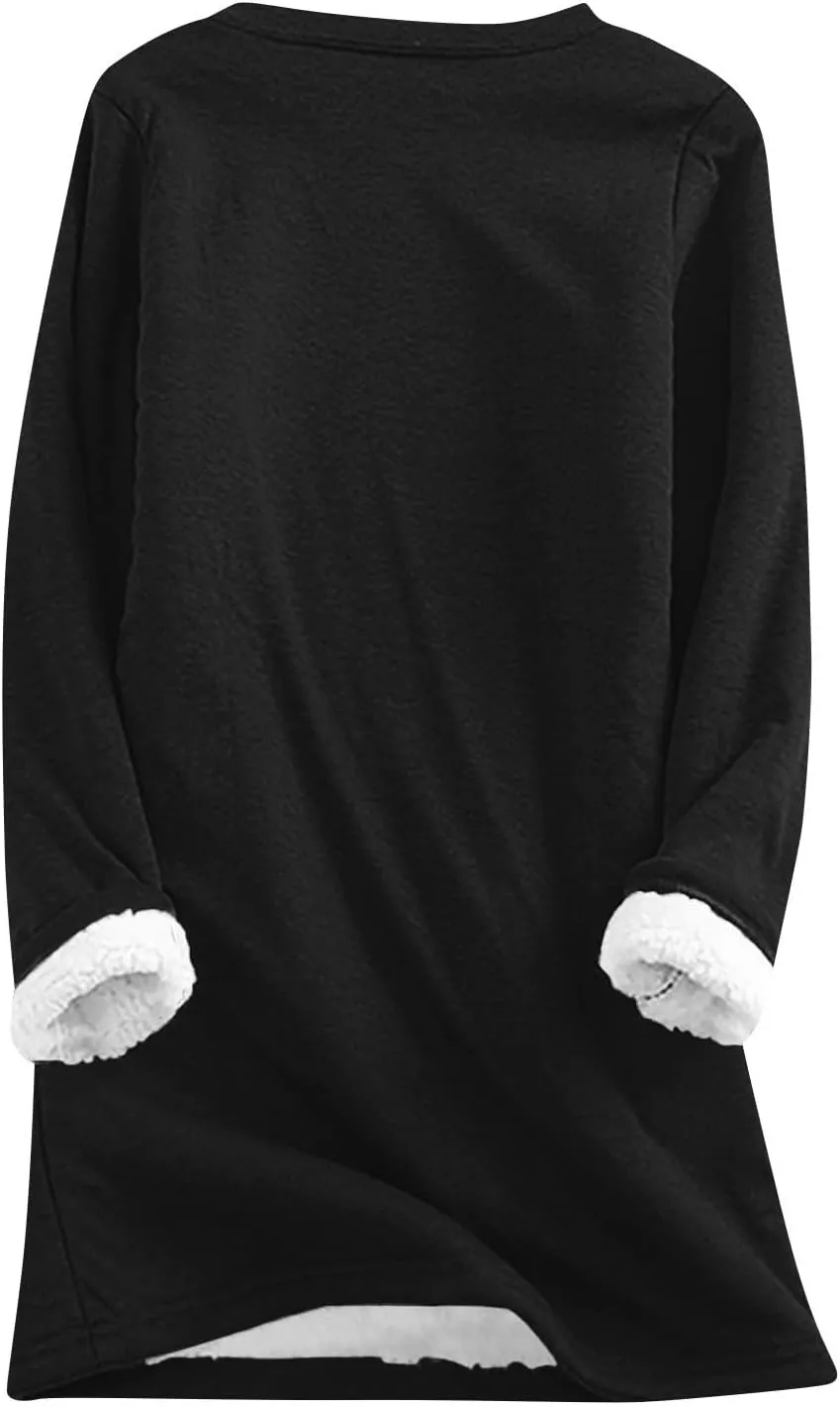 Yes,I'm Still -Me 24:7 Sherpa Lined Sweatshirt Women Faux Thermal Fluffy Coat Casual Loose Loungewear