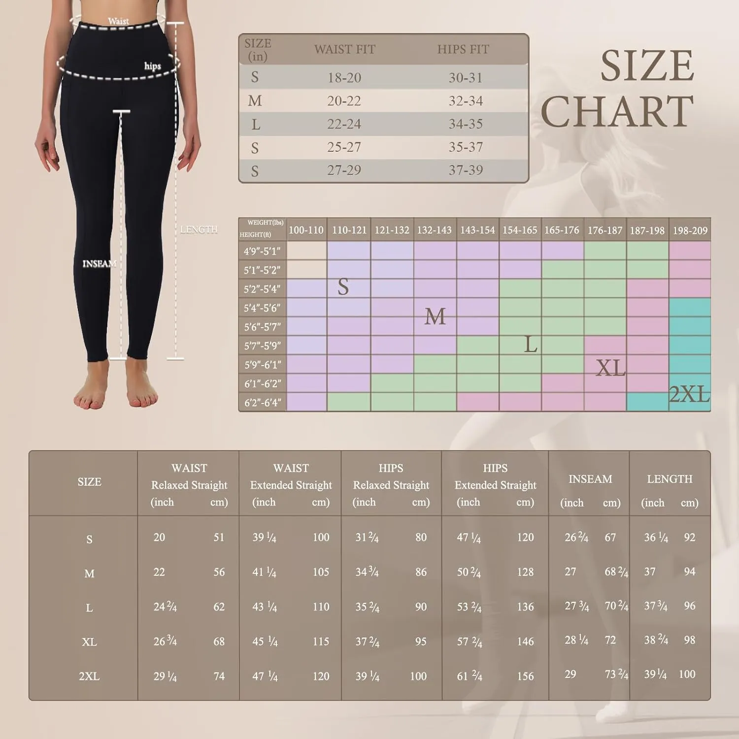 Yoga Pants Women Tummy Control Leggings for Women Active Gym Pants High Waisted Workout Leggings with Pockets