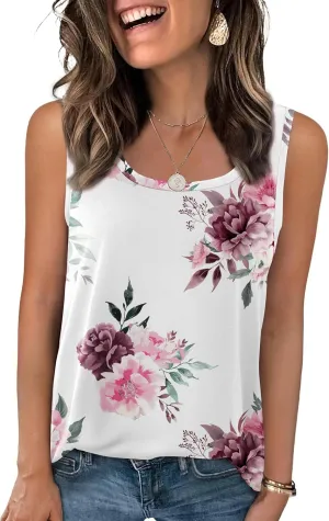 Zeagoo Womens Loose Fit Tank Tops Summer Scoop Neck Tops Casual Flowy Sleeveless Tunic Shirts 2025