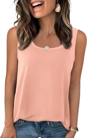 Zeagoo Womens Loose Fit Tank Tops Summer Scoop Neck Tops Casual Flowy Sleeveless Tunic Shirts 2025