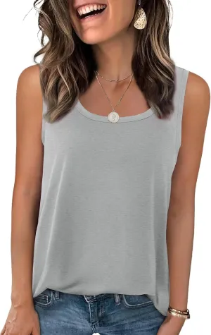 Zeagoo Womens Loose Fit Tank Tops Summer Scoop Neck Tops Casual Flowy Sleeveless Tunic Shirts 2025