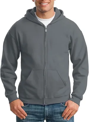 Zip Up Hoodies for Men Heavyweight Long Sleeve Pullover Solid Color with Pockets Hooded Fall and Winter Tops 2024