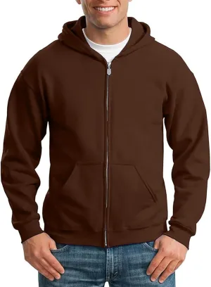 Zip Up Hoodies for Men Heavyweight Long Sleeve Pullover Solid Color with Pockets Hooded Fall and Winter Tops 2024