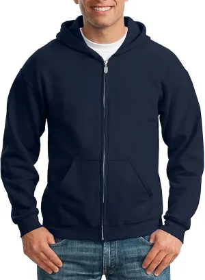Zip Up Hoodies for Men Heavyweight Long Sleeve Pullover Solid Color with Pockets Hooded Fall and Winter Tops 2024