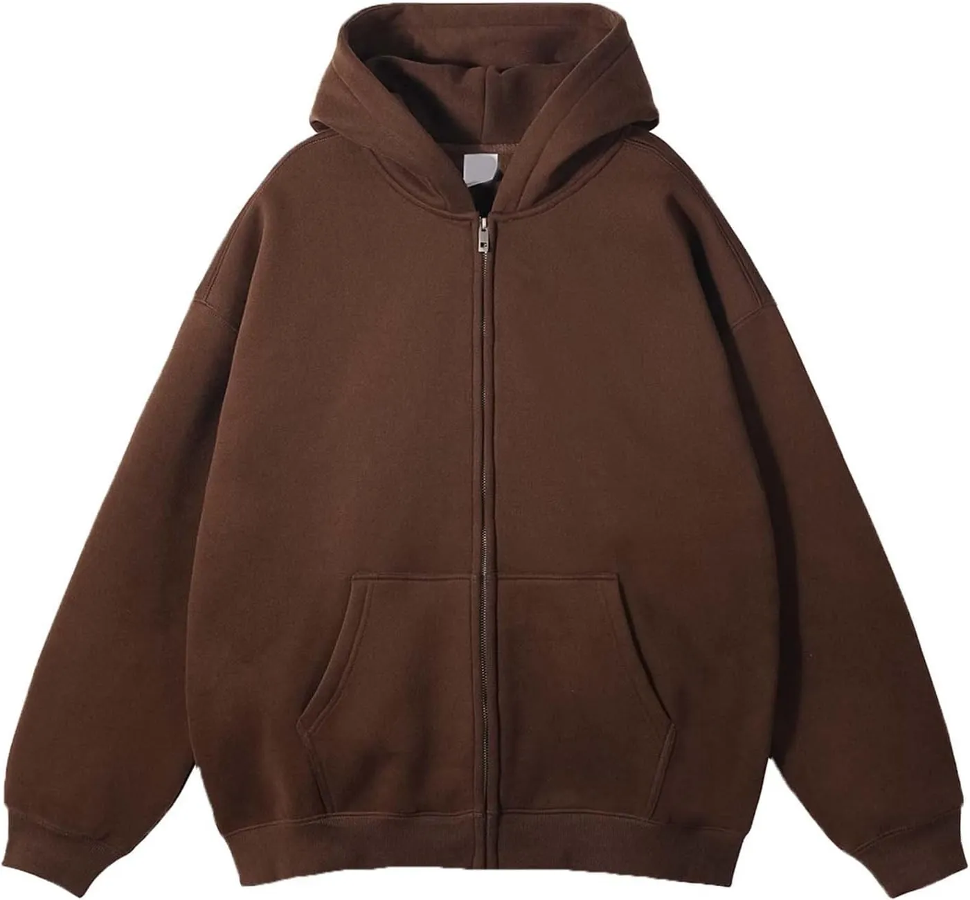 Zip Up Hoodies for Men Heavyweight Long Sleeve Pullover Solid Color with Pockets Hooded Fall and Winter Tops 2024
