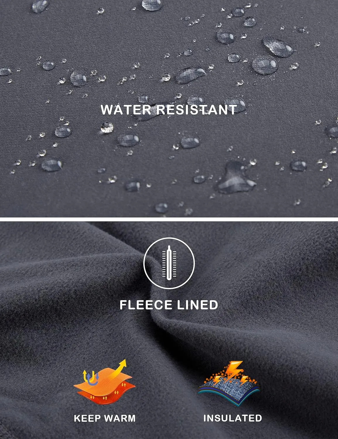 ZUTY Fleece Lined Leggings Women Water Resistant Winter Thermal Insulated High Waisted Hiking Leggings Pockets Plus Size