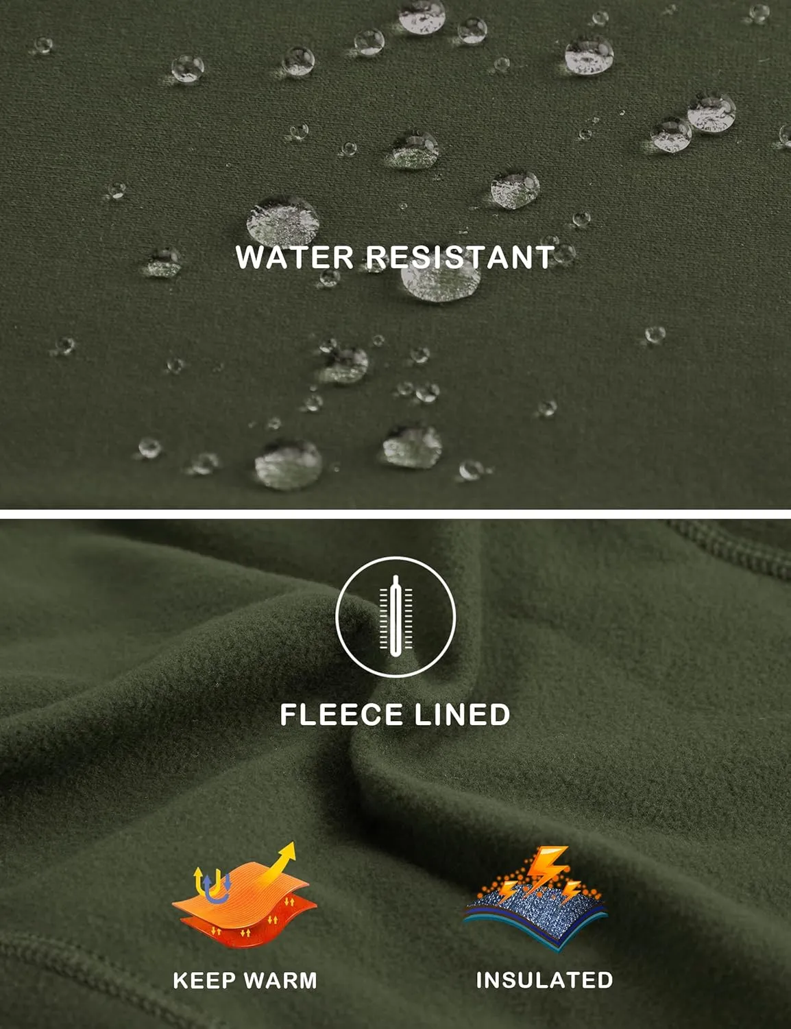 ZUTY Fleece Lined Leggings Women Water Resistant Winter Thermal Insulated High Waisted Hiking Leggings Pockets Plus Size