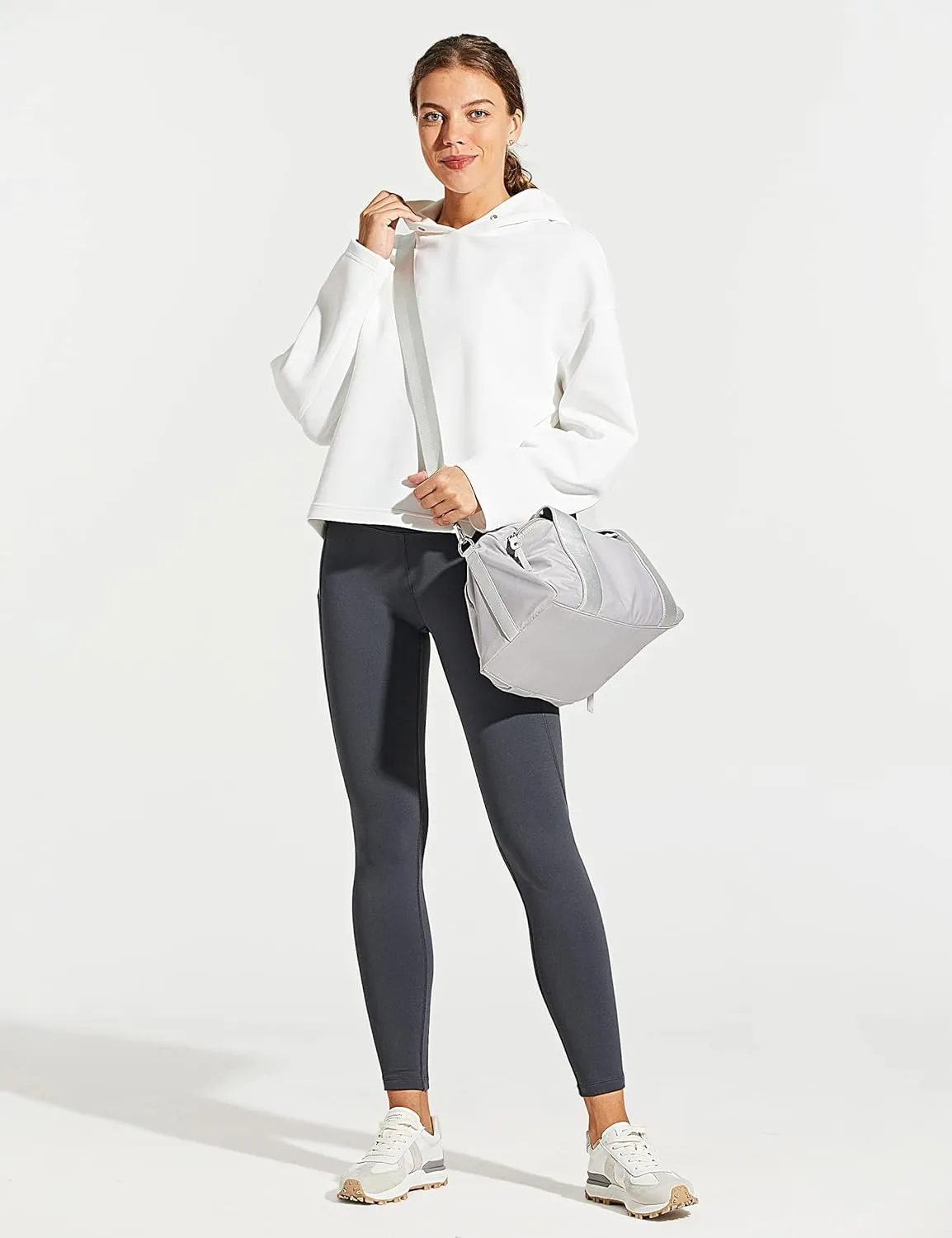 ZUTY Fleece Lined Leggings Women Water Resistant Winter Thermal Insulated High Waisted Hiking Leggings Pockets Plus Size